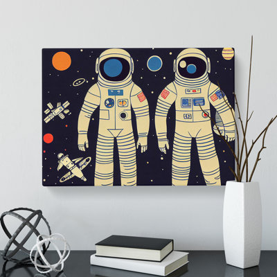 Two Retro Astronauts Vol.4 - Wrapped Canvas