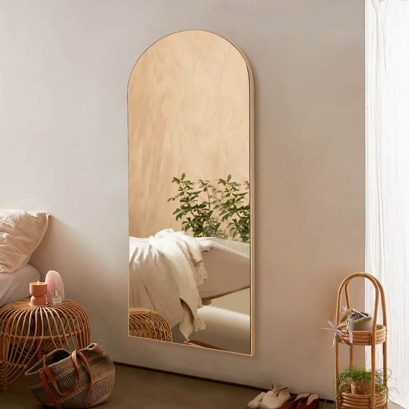 Chernyo Wood Flat Mirror, Burlywood