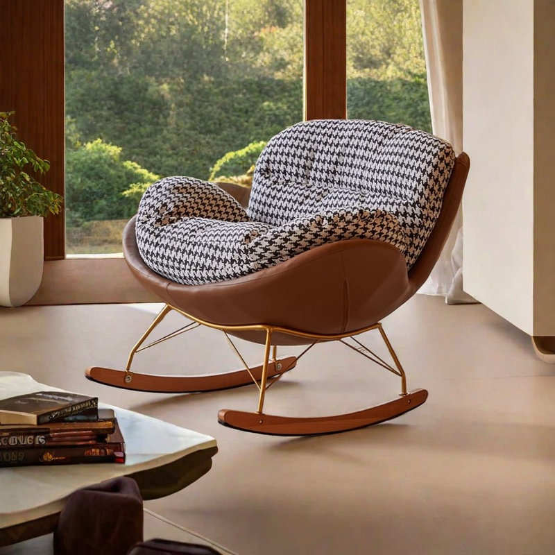 Chaise berçante élégante de couleur assortie