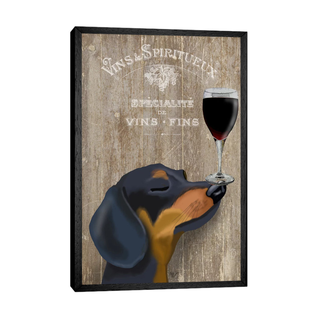 Dog Au Vine Dachshund by Fab Funky - Print on Canvas