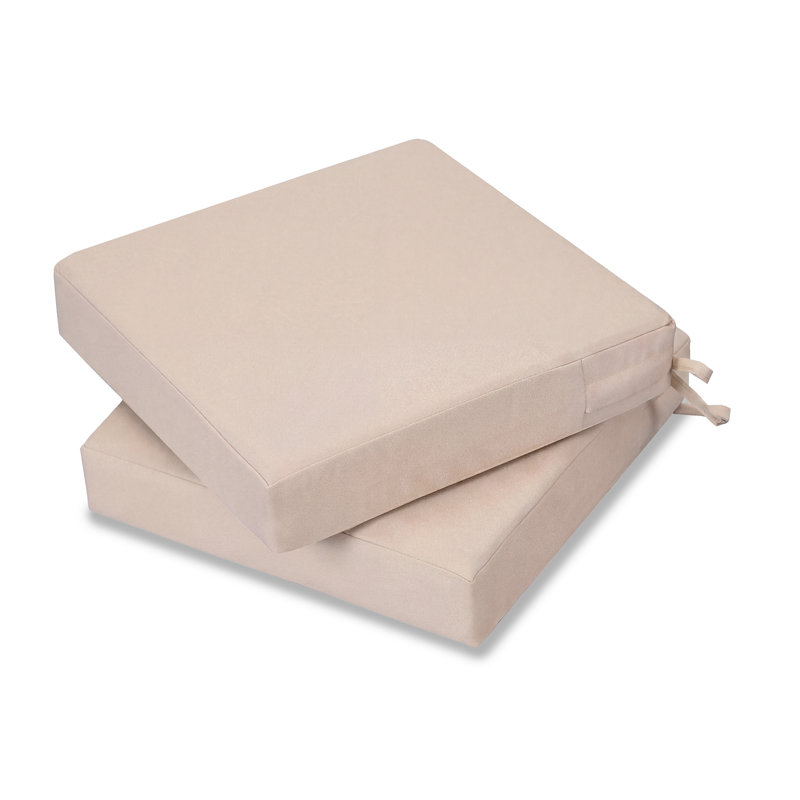 Coussins de siège d'extérieur imperméables pour meubles de patio, 3", L 20 po x P 20 po, Peachy Tan