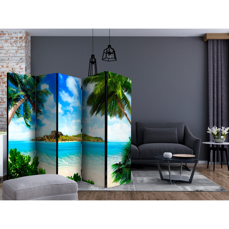 Stotfold 225 cm W x 172 cm H 5 - Panel Solid Wood Folding Room Divider