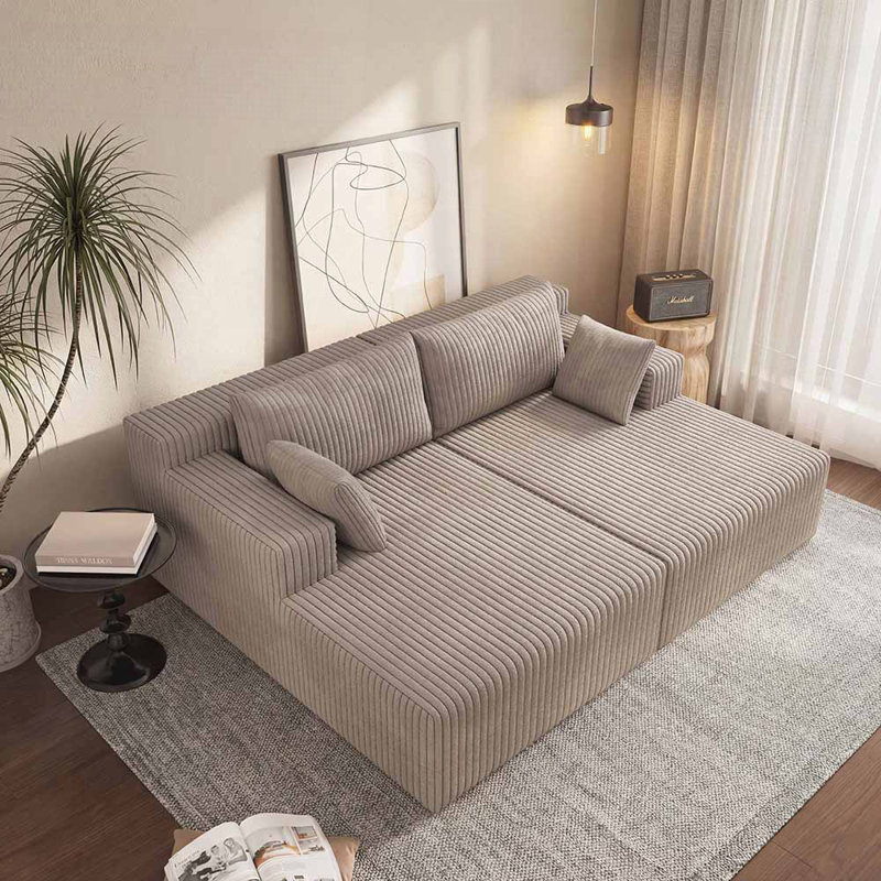 Canapé modulaire avec méridienne en forme de nuage, canapé modulaire moderne avec siège profond, rembourré pour le salon et la chambre à coucher, aucun assemblage requis