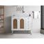 Ensemble de meuble-lavabo en MDF et rotin Natural Comfort avec lavabo en céramique pour salle de bain élégante