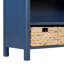 Console vintage en bois avec console et 3 paniers en jacinthe d'eau-109212256