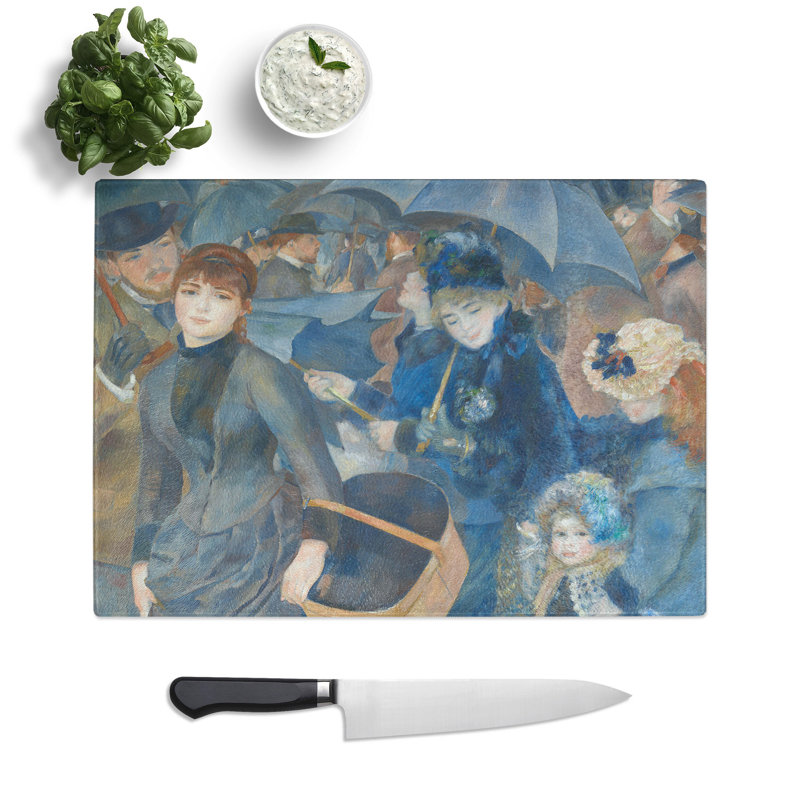The Umbrellas by Pierre-Auguste Renoir Chopping Board, 20cm W x 28.5cm L