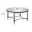 Coffee Table, Mirrored & Antique Brass Finish