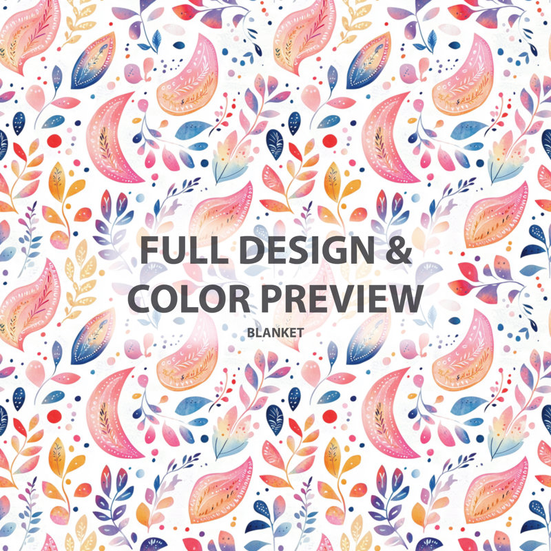Summer Glam Paisley Petals - Couverture douce rustique, jeté en peluche rétro