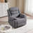 37" Wide Modern Polyester Blend Soft Backrest Manual Recliner with Massage & Heating Function Gray-1271586354