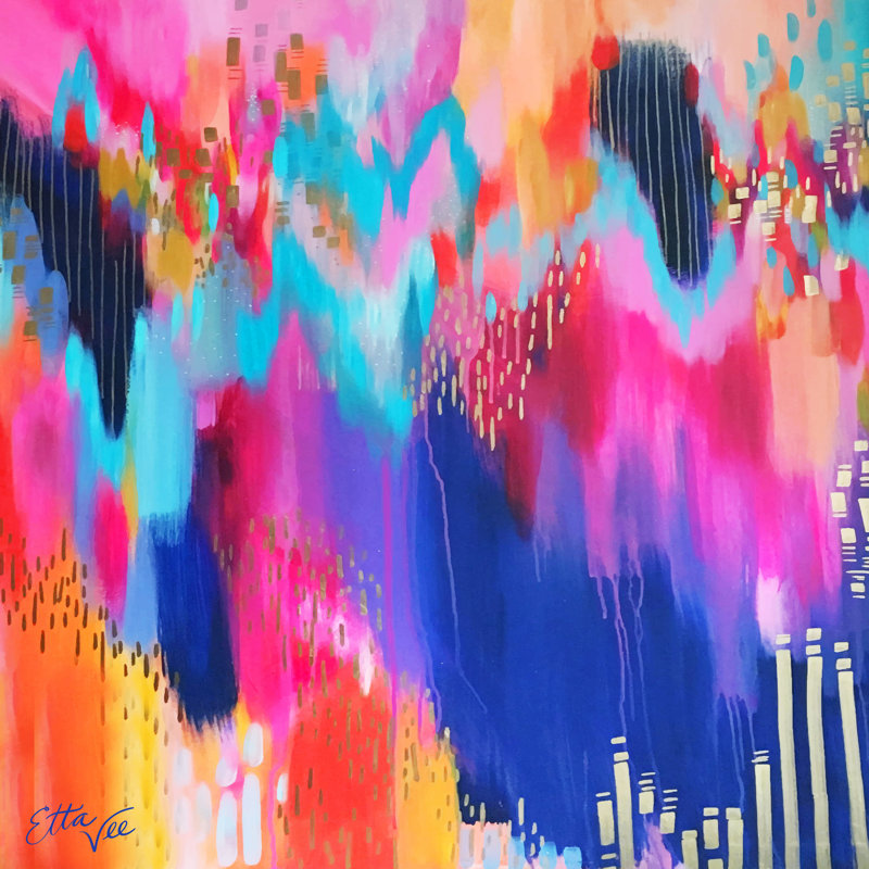 " Ettavee Brushstrokes No14 " Painting Print, 12" H x 12" W  