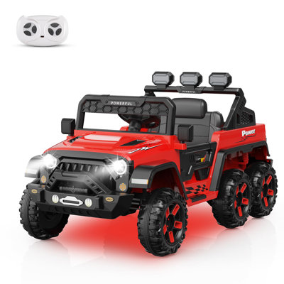 24V 6-Wheel 4WD Kids Ride-On Car with 2.4G Remote & Music | 4 Motors, All-Terrain EVA Tires, 3 Adjustable Speeds & Seat Belt – Christmas Gift