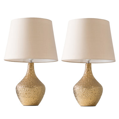 Aafko 56Cm Gold Table Lamp Set