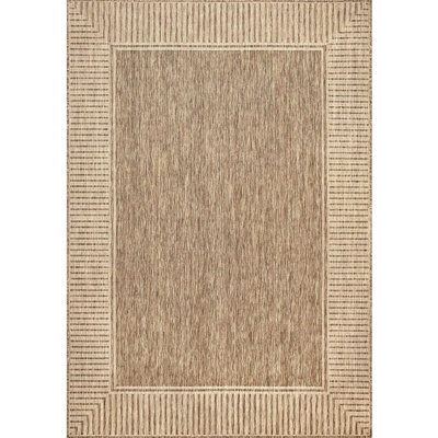 Tapis brun clair / beige en polyester / polypropylène tissé à la machine Honcut
