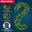 9 Ft Pre-Lit Christmas Garland with 100 Count Warm White Lights & Red Berries