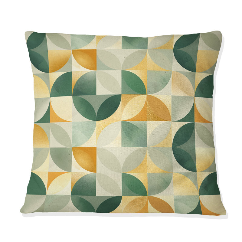 Coussin Green Green Circles - pois, H 16 po x l 16 po