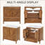 Meuble-lavabo autoportant de style ferme moderne de 76 cm (30 po), joli meuble-lavabo en bois brun avec beaucoup de rangement et lavabo en céramique blanche.