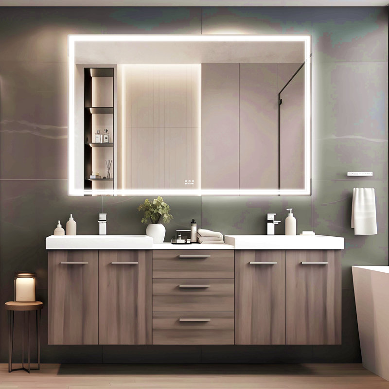 Miroir mural de salle de bain surdimensionné 60X40 pouces
