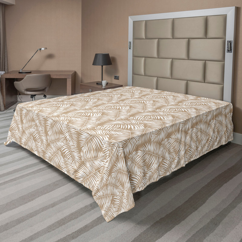 King Black and White Botanical Print Polyester Flat Sheet