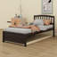 Structure de lit plateforme en bois avec lit gigogne-2048589209