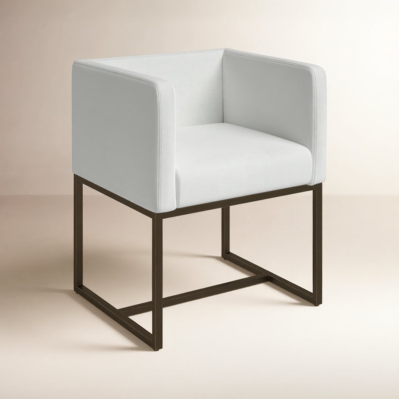 Chaise avec accoudoirs rembourrée Rossella Joesph, Blanc