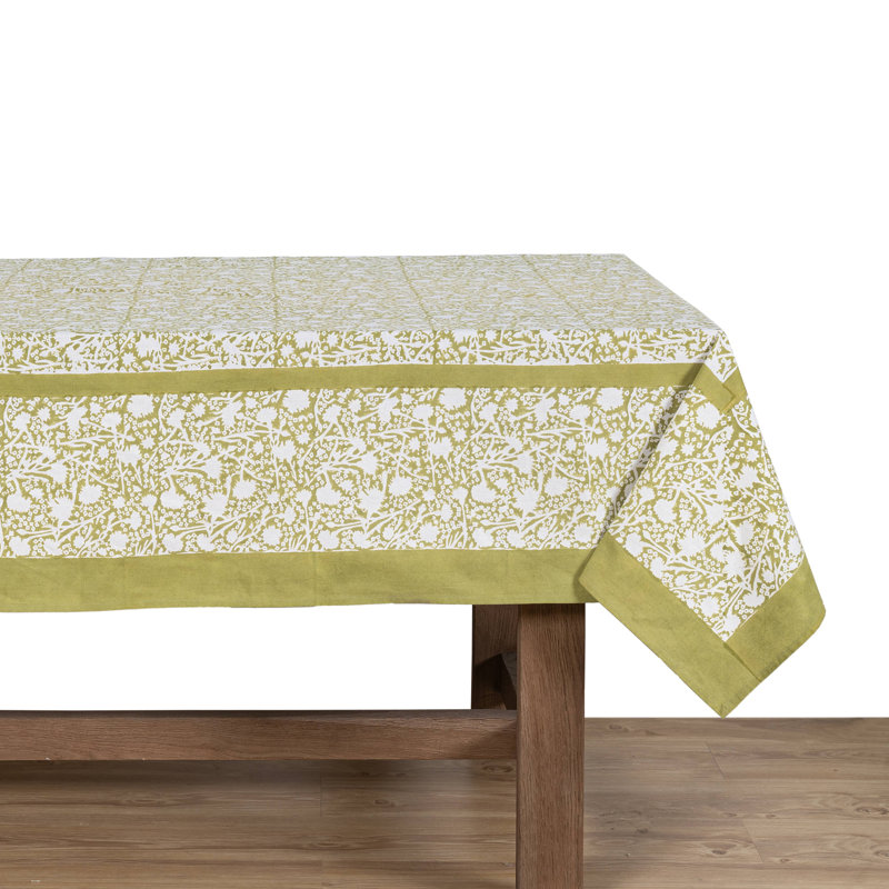Meadows Vert 59" Square Fabric Tablecloth