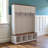 59''w Entryway Hall Tree With Bench And Storage, Farmhouse Wood-grain Accent 4-in-1 Hall Tree With Cabinets, Coat Racks And Hooks For Hallway, Entryway, Living Room And Mudroom
