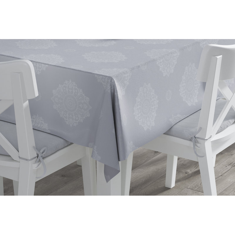 Linge de table Mujesira, Rectangle de 180 po, Blanc