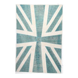 Hand Knotted Abstract Area Rug in Blue