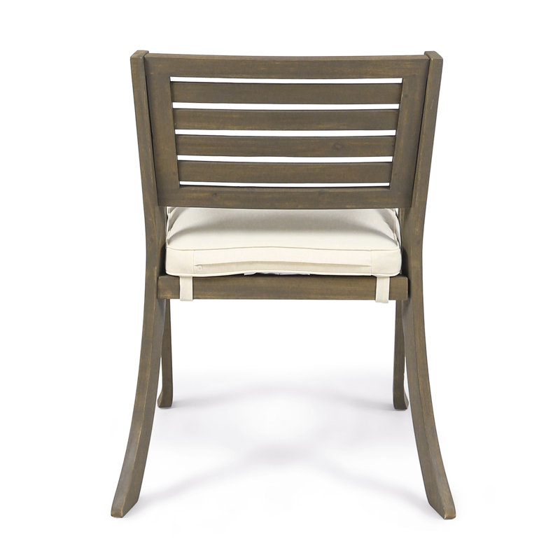 Chaise de patio avec coussin Brizio, Gris