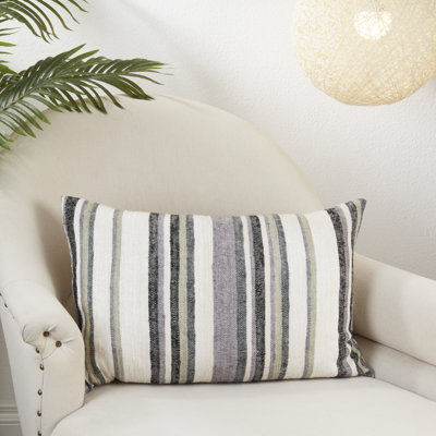 Housse de coussin en coton à rayures Amiyah Collection