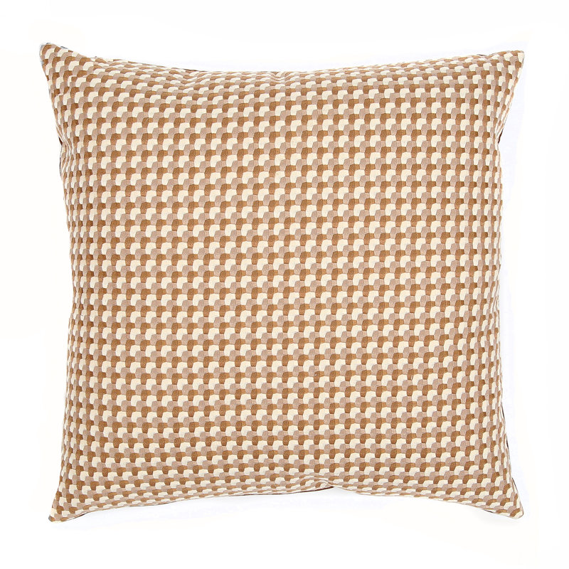 Mendocino Geometric Feather Throw Pillow, Mushroom