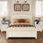 Farmhouse Nightstands With Large Open Shelf, Bedside Table With Enclosed Cabinet,tall Side Table With Built-in Power Outlets& Led Lighting， Rustic End Side Table With Durable Wood Construction(set Of 2)-1465793908
