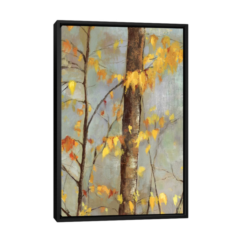 « golden branches ii », impression sur toile, H 26 po x l 18 po x P 1,5 po, Toile avec cadre noir, Pas de tapis