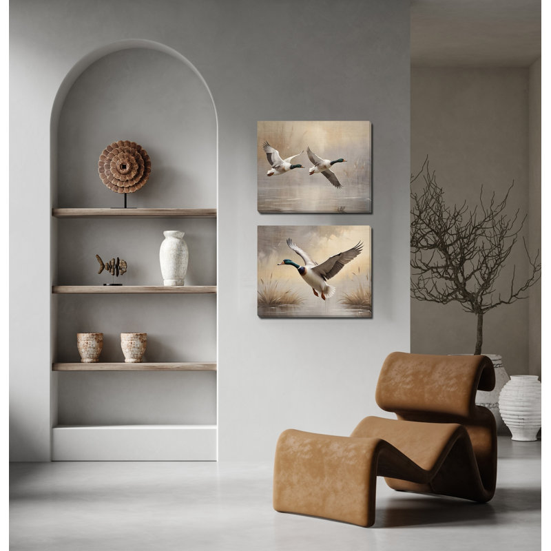 Soaring Mallards Canvas Wall Art Set