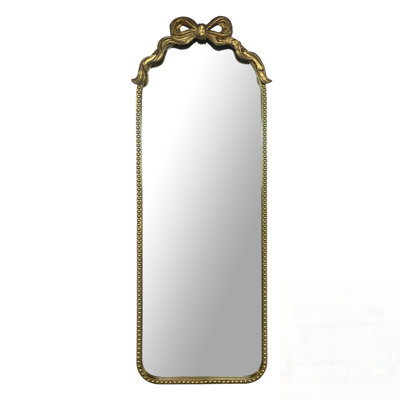 Vintage Gold Ornate Full Length Mirror with Bow Decor
