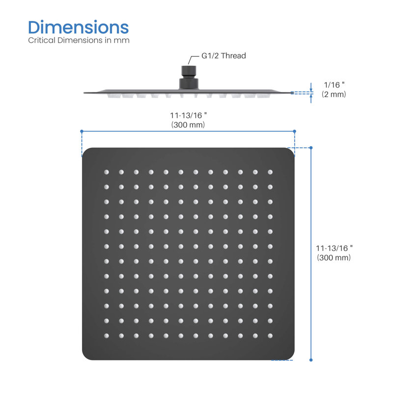 Rain Adjustable Shower Head 1.75 GPM GPM, Matte Black