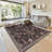 GLN Rugs Traditional Collection - Machine Washable Area Rug, Bohemian Vintage Washable Rug, Non Slip Area Rug, Low Pile Chenille Living Room Rug, Bedroom Rug, Bathroom Rug (Black Rug)-2030216504