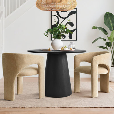 Ensemble de salle à manger 35 "à piédestal rond avec chaises rembourrées