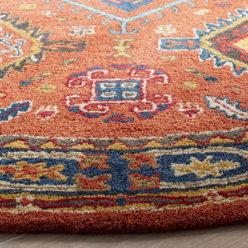 Donnald Hand Tufted Wool Oriental Rug, Round 7'