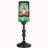 Small Tiffany Table Lamp Stained Glass Candlestick Style Table Light Green Liasion Style  4X15Inch
