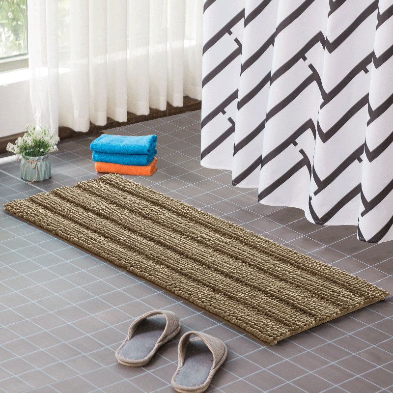 Tapis pour salle de bain en chenille douce Chenault, Sable, L 24 po x L 60 po