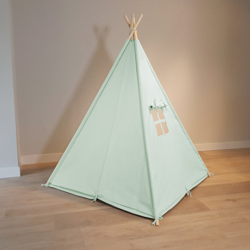 Sunny 120cm W x 120cm D Indoor / Outdoor Cotton,Spruce Wood Play Tent, Green