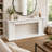 70" White Fireplace Mantel Surround With Open Display Shelf, Freestanding Decorative Mantel Console