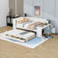 Full Size Daybed with Storage Drawers, LED Light, Charging Station and Desk-1295601407
