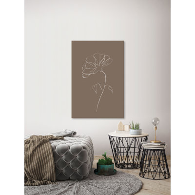 Transparent Flower Sketch - Wrapped Canvas Painting