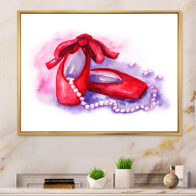 " Pointe Shoes With Pink Beads "