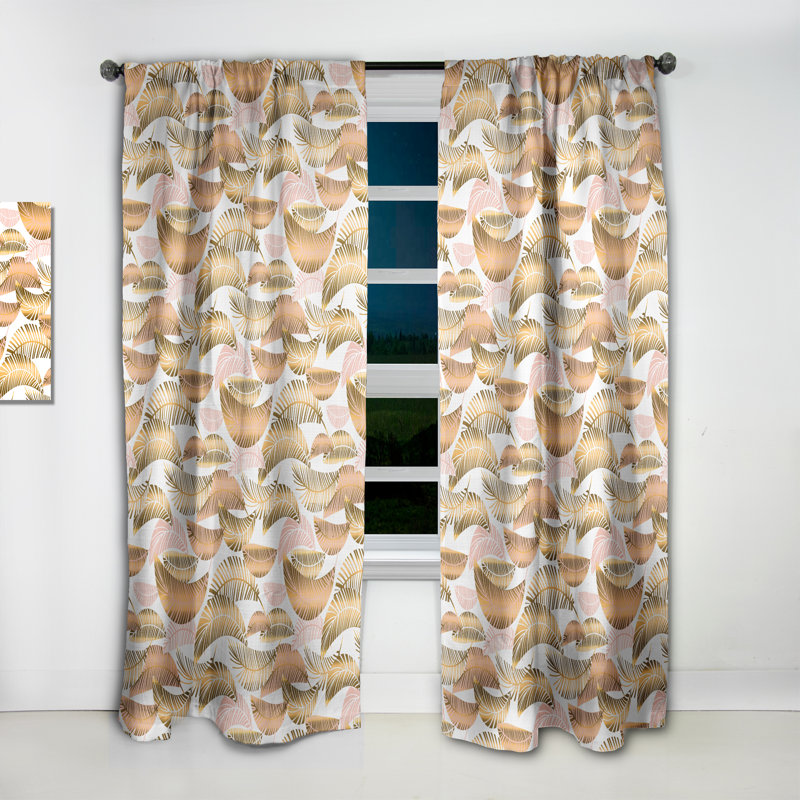 Rideau simple occultant en velours doré Mid Tropical, L 52 po x L 84 po