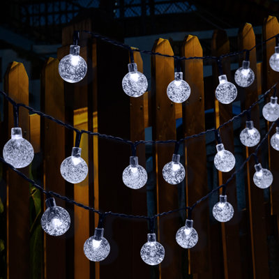 Cottone 256'' Outdoor Solar Powered Lights Decorations 30-Bulb Globe Integrated LED String Lights