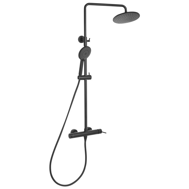Mixer Shower Set with Rainshower PUYEHUE Silver, Matte Black