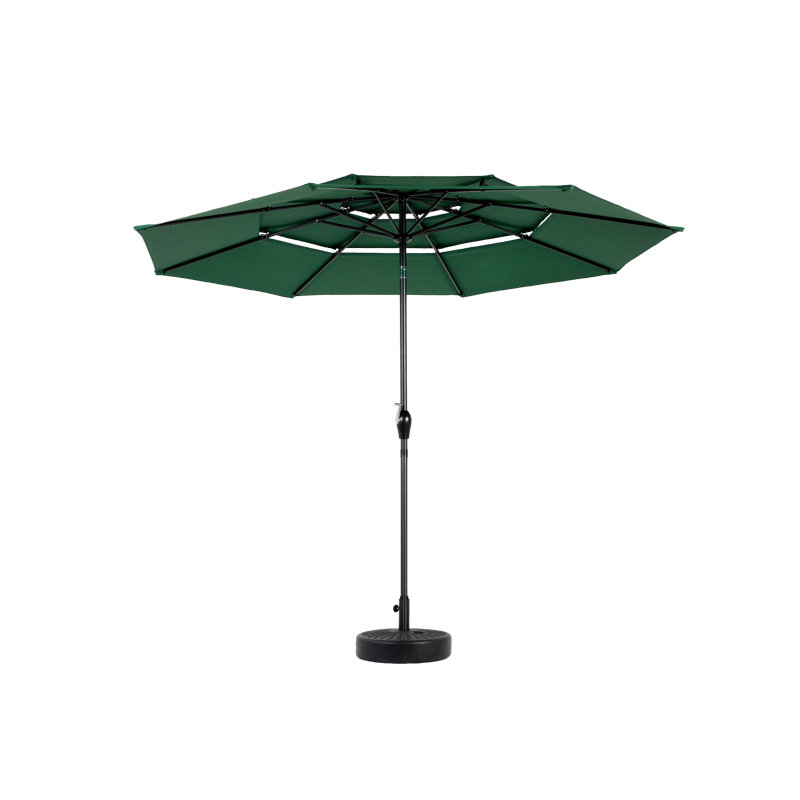 Parasol d'extérieur rectangulaire à double face Ft avec manivelle, grand parasol pour le jardin, la cour et la piscine (vert foncé)